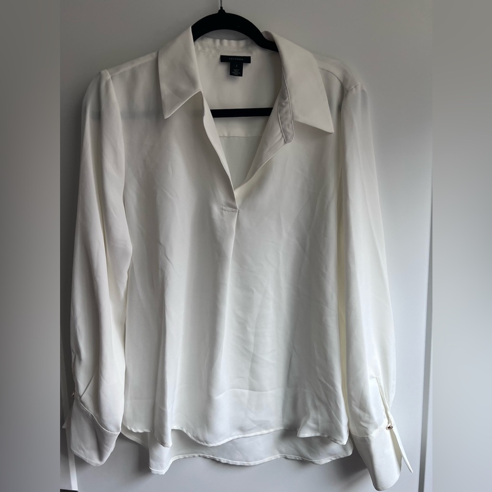 Halogen Split Cuff Button-Up Top Nwot - image 6